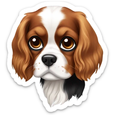 Tri color cavalier King Charles spaniel  sticker