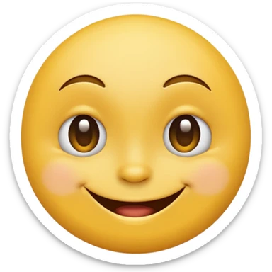 Emoji, yellow round smiling face, Narrow eyes curved downwards sticker