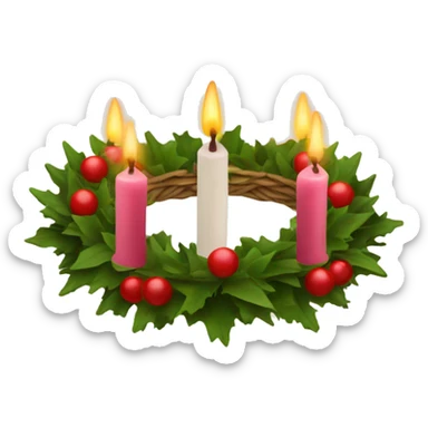 An advent wreath with one candle lit sticker