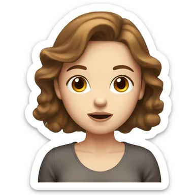 White girl with brown hair blows kisses sticker