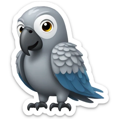 big gray parrot sticker