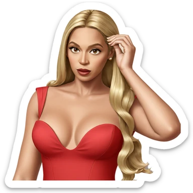 blonde girl in elegant dress sticker