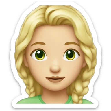 A child blonde harre green eyes sticker