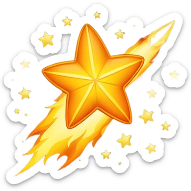 Bright shooting star sticker