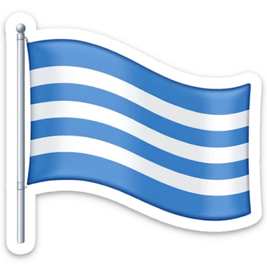 emoji Flag with 3 simple  horizontal lines: white, blue, white, equal one to another/ No other signs. lines equal. only 3 sticker