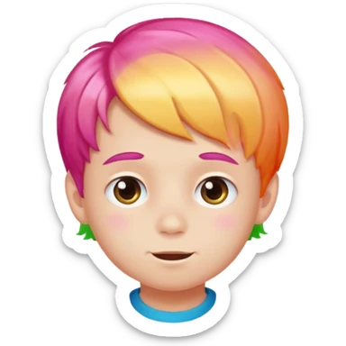 boy with hair looking like candy sticker