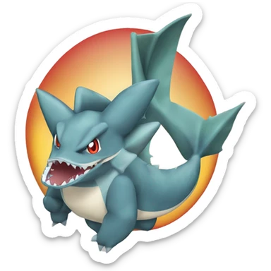 Sharpedo-Charmeleon-Gible-Larvitar-Fakémon Full Body sticker