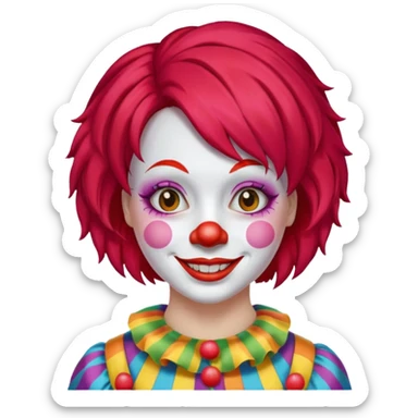 Clown woman sticker