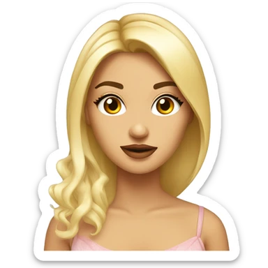 Chica rubia de ojos marrones con ropa coquette sticker