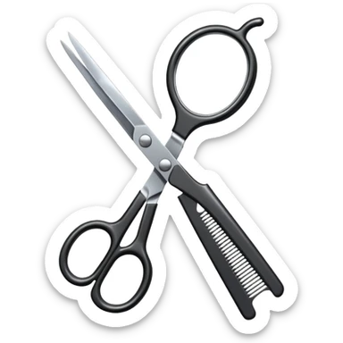 scissors, comb sticker