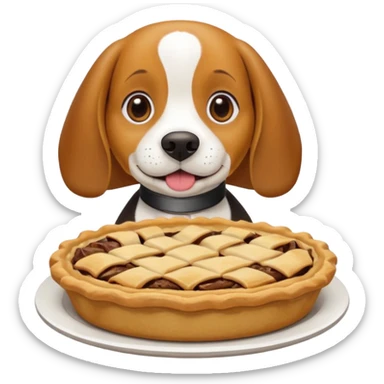 beagle eating a pie sticker