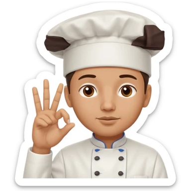 French cheff making french noises with the 🤌 hand sticker
