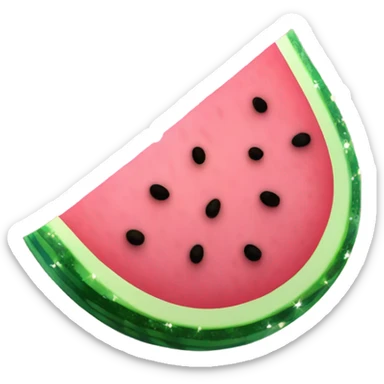 Pink watermelon with glitter  sticker