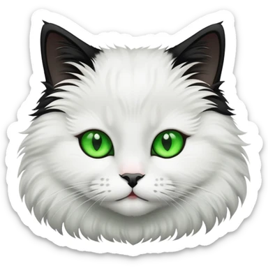 Black and white cat with green eyes  sticker