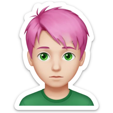 boy, pink hair, 20 years old sticker