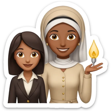 an Arab customer giving a tip to a woman server sticker