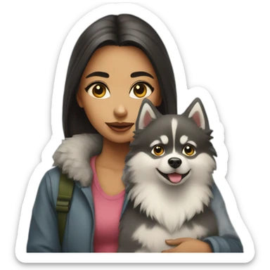 pomsky with homeless girl sticker