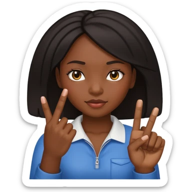 Black skin girl holding up the middle finger sticker