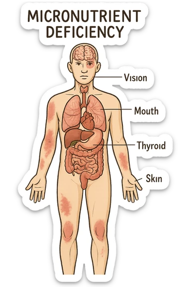 corpo umano in carenza di micronutrienti in italiano sticker
