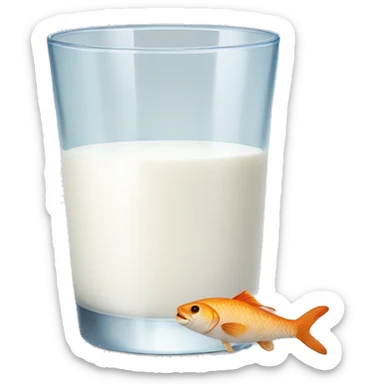 Glass of Milk and Fish sticker