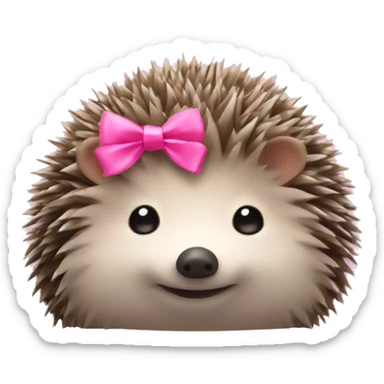 Hedgehog with a pink bow on it’s head sticker