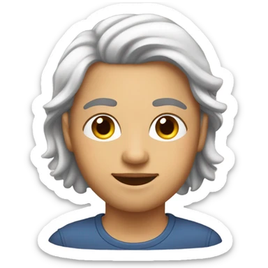 Quiero crear mi emoji personalizado, soy blanca, cabello castaño con reflejos, cejas un poco arqueadas, labios un poco delgado sticker