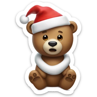 Wthite chritmas vibe bear sticker