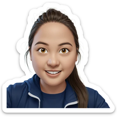 smiling girl with long hair sticker