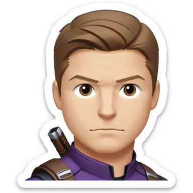 hawkeye clint barton portrait marvel, brown hair from captain america: civil war sticker