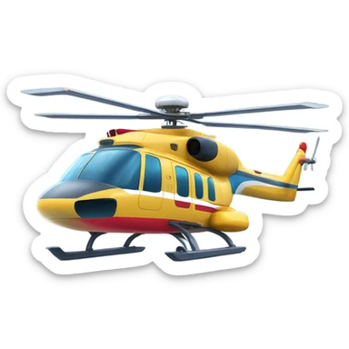 Helicopter with lights sticker