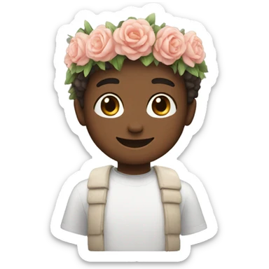 flower crown with heartwarming smile sticker