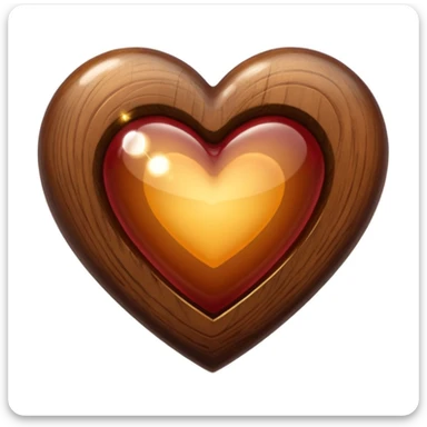 heart brown with shines sticker