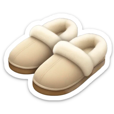fuzzy ugg slippers light beige sticker