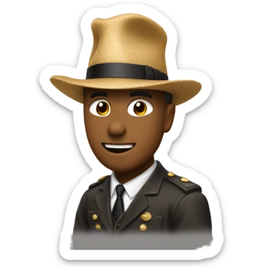 Homme qui salut en baissant son chapeau sticker