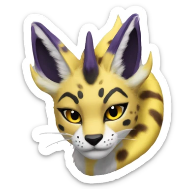 Anthro Renamon-Vernid-Serval-Lombax sticker