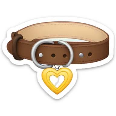 dog collar with heart sticker