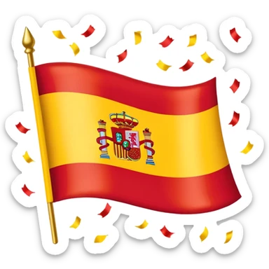 Spain flag with confetti sticker
