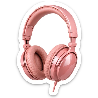 pink kpop idol stage headphones, stylish and glossy sticker