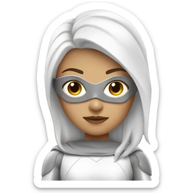 superhero female white sticker