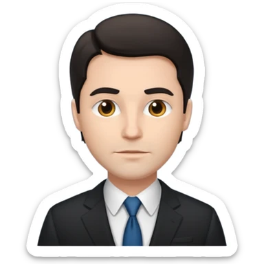 Create a white man with dark air lawer sticker