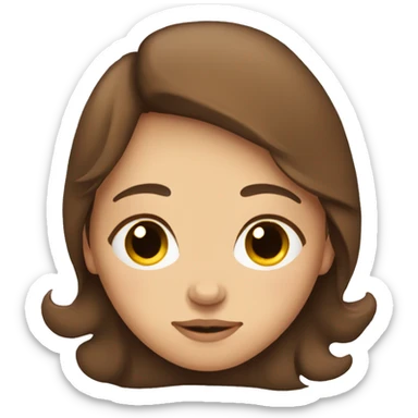 brown haired girl with brown eyes sleeping sticker