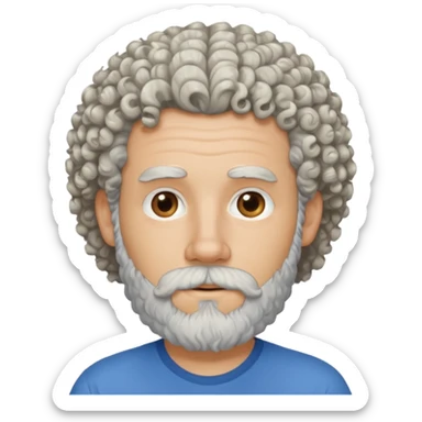white bearded and curly haired sticker