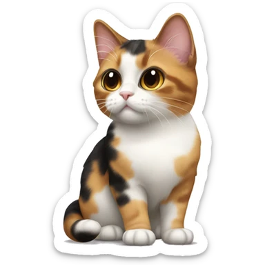 Calico munchkin cat standing  sticker