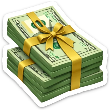 100 dollars paper money bundle sticker