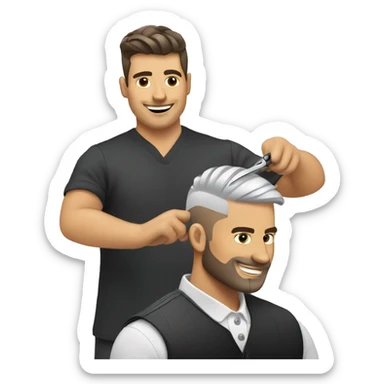 Barber cutting hair sticker