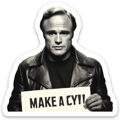  Marlon brando holding a sign saying “Make an Offer” sticker