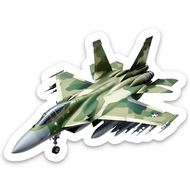 SU-35 Jet - Sukhoi (Model Year: 2020) (Iconic colour: Camouflage green) sticker