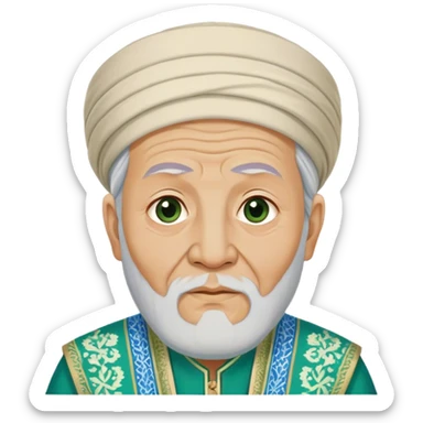 uzbek old man with green and blue national outfit sticker