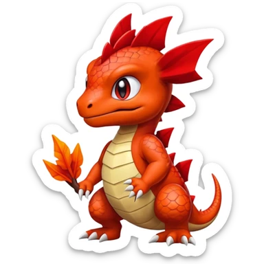 Cute Baby Charmeleon-Guilmon-Tyrunt-hybrid (full body) sticker