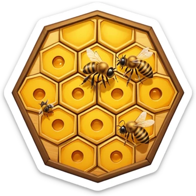 a natural bee hive with bees outside  sticker